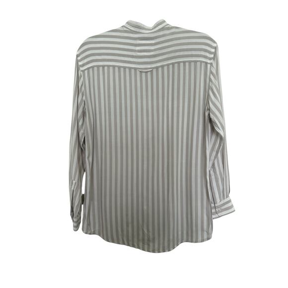 Rails Striped Button Down One Pocket Shirt Beige & White Size M - Picture 3 of 6